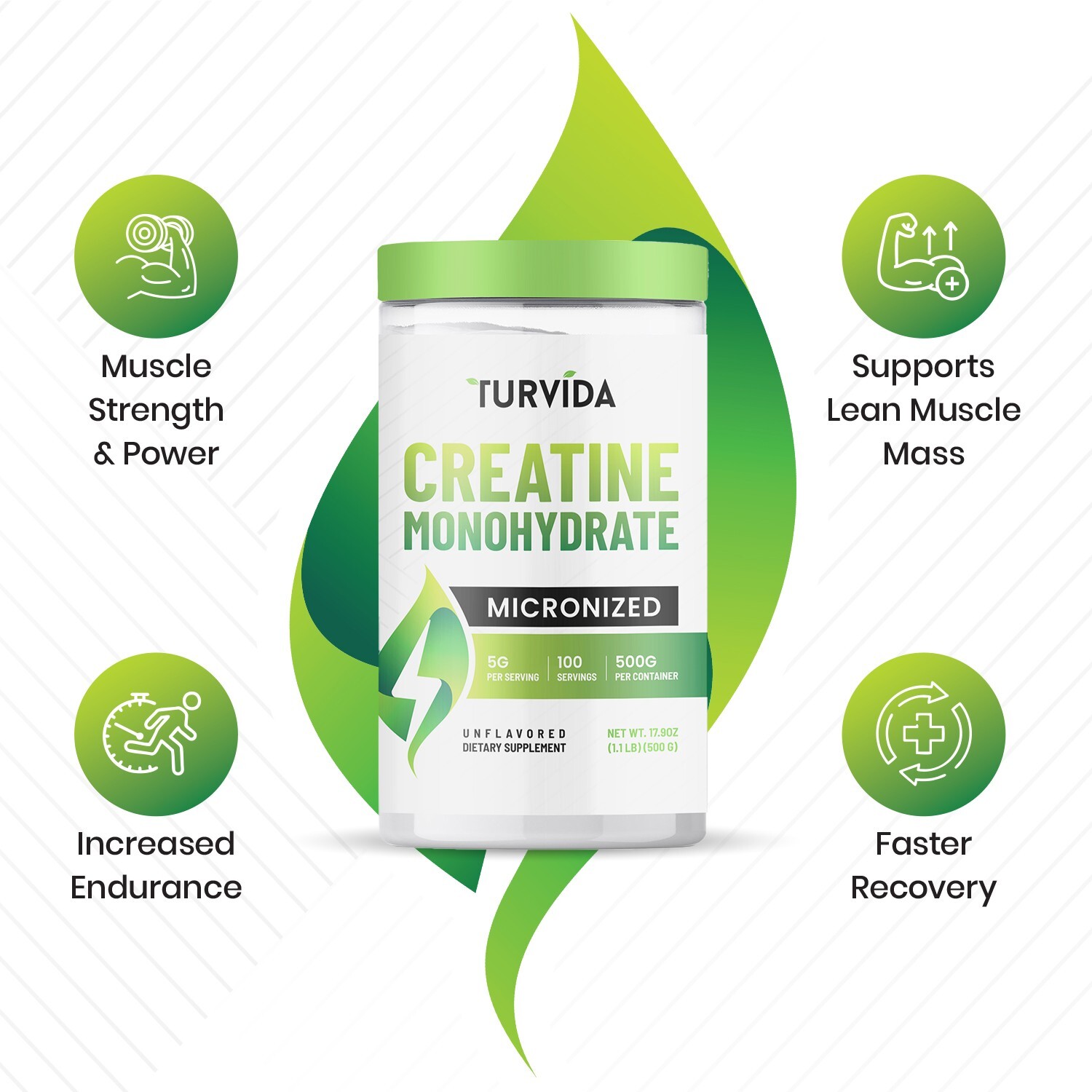 500g Creatine Monohydrate – Lab Tested, QR Code Verified, Unflavored