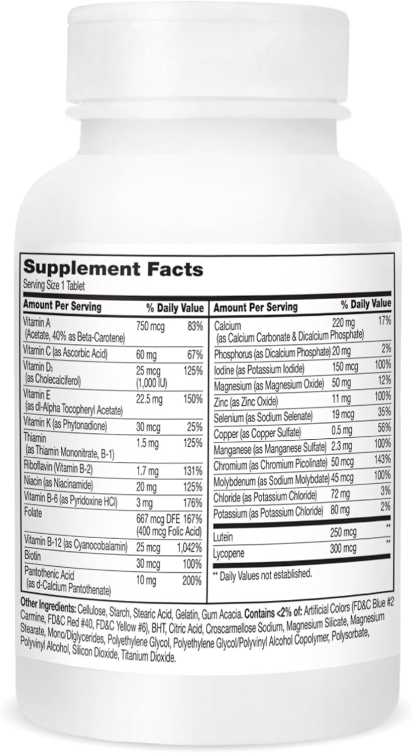 125-Count Sentry Senior Multivitamins – , Gluten-Free & Balanced Nutrition