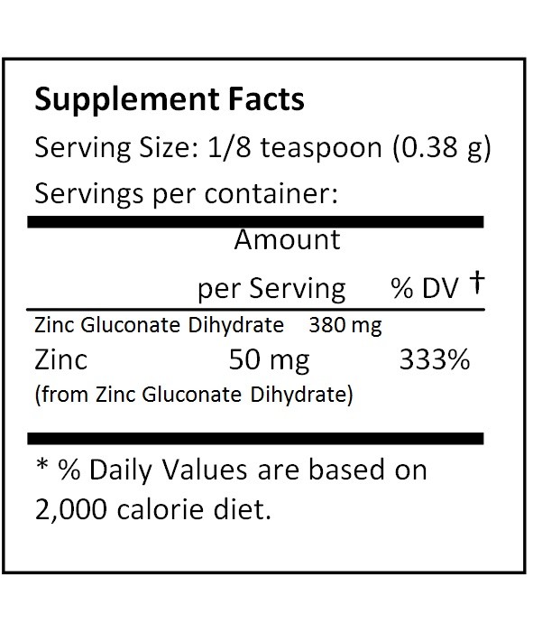 NuSci Pure Zinc Gluconate Powder 227g (8.0 oz) Immune System