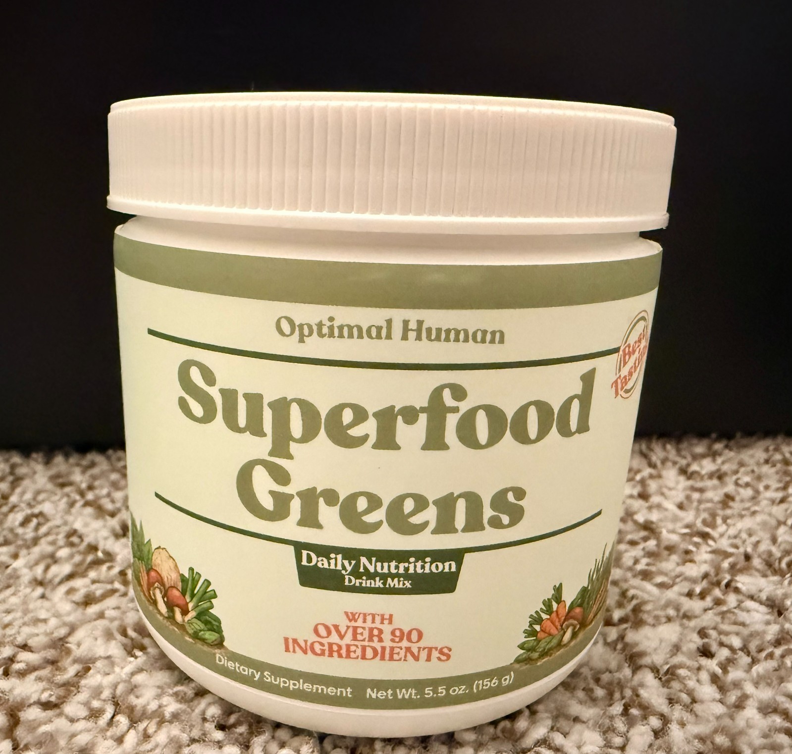Optimal Human Superfood Greens Powder With 90+ Premium Non GMO Ingredients