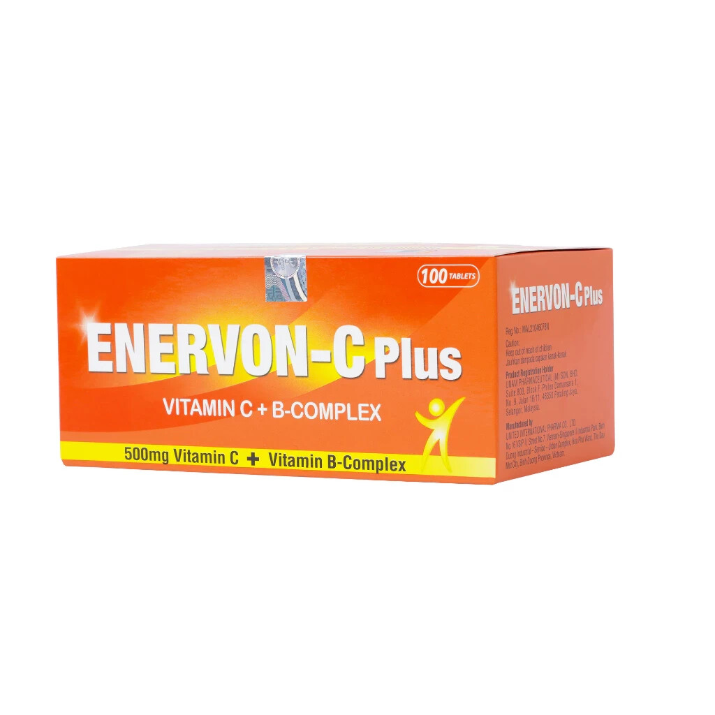 ENERVON-C Vit C 500mg + Vit B-Complex Increase Energy Immunity (100’s) X 3