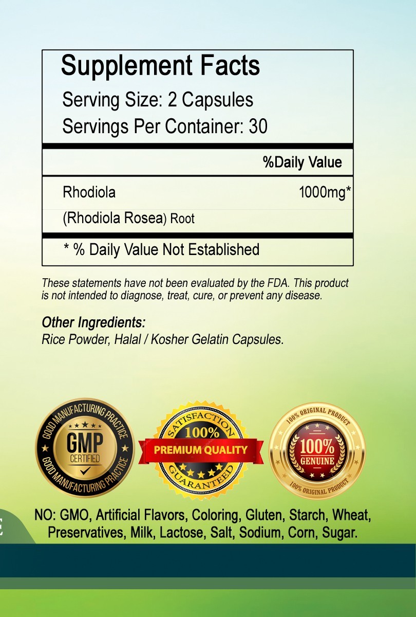 Rhodiola Rosea Capsules 1000mg Serving – No.1.