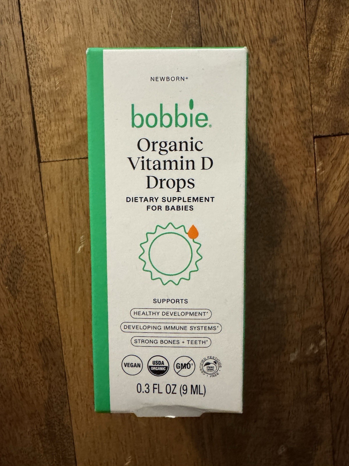 Bobbie Organic Vitamin D Drops Newborn+ 0.3oz | USDA Organic | Exp 06/2026