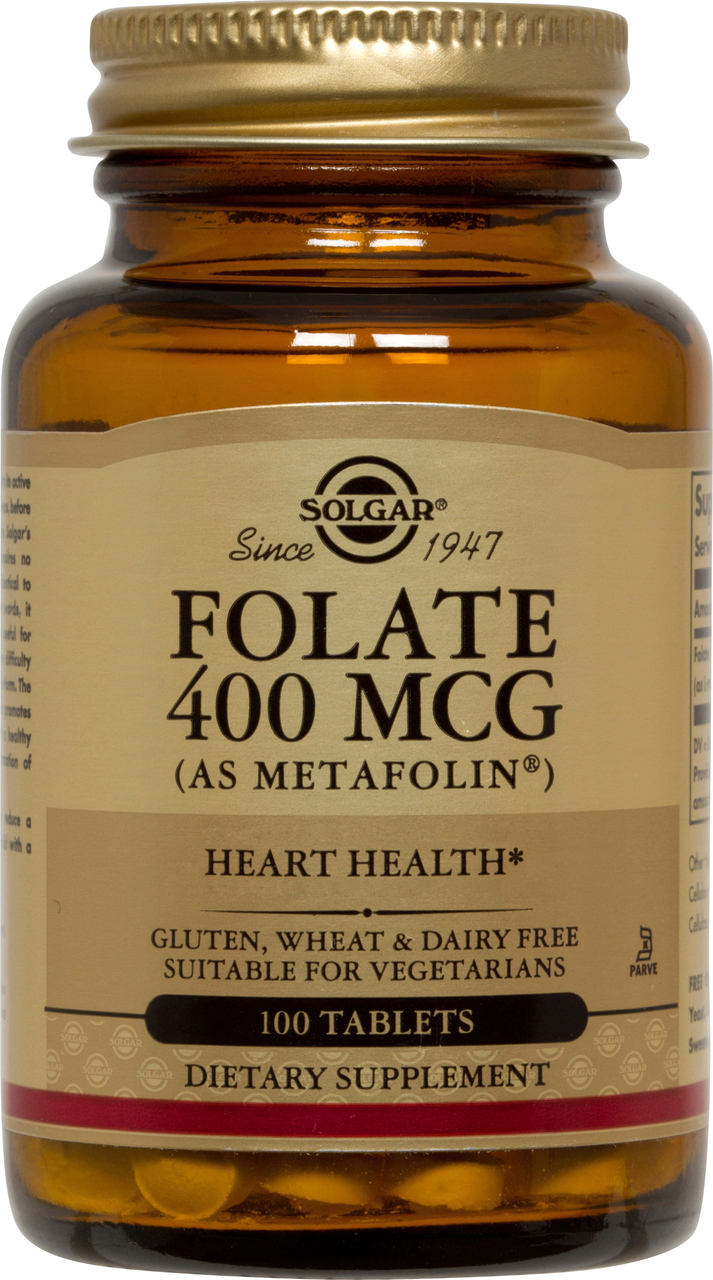 Solgar Folate 400mcg as Metafolin 100 Tablets