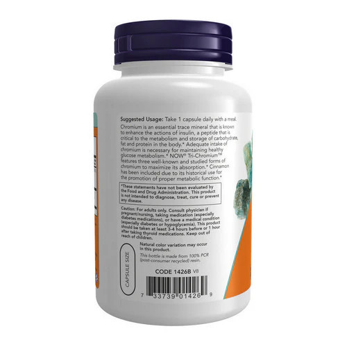 Tri-Chromium 500 mcg 180 Veg Caps By Now Foods