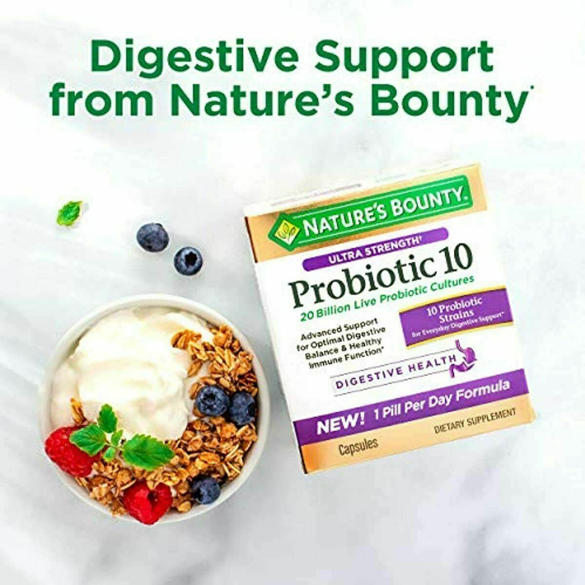 Acidophilus Probiotic Nature’s Bounty Supplement Digestive Health 120 tablets