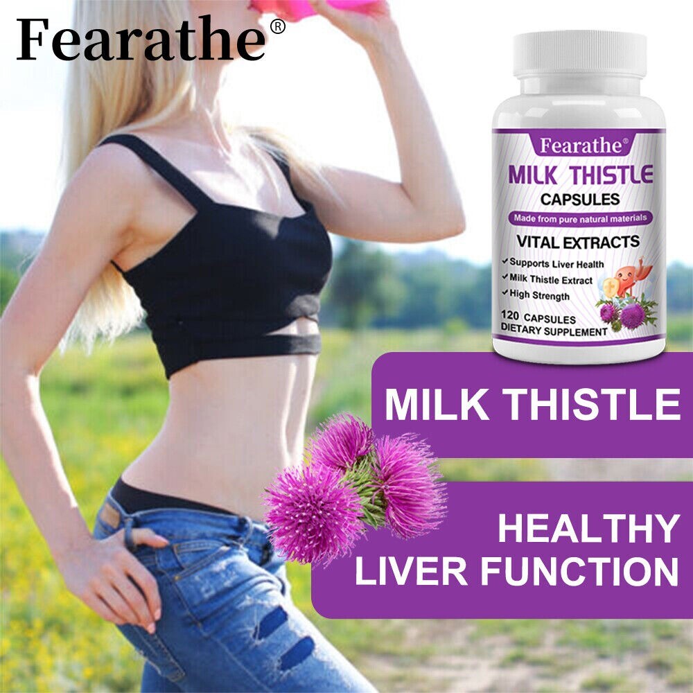 Milk Thistle Capsules – Liver Support, Cleanse, Detox & Repair Formula 5 Herbs