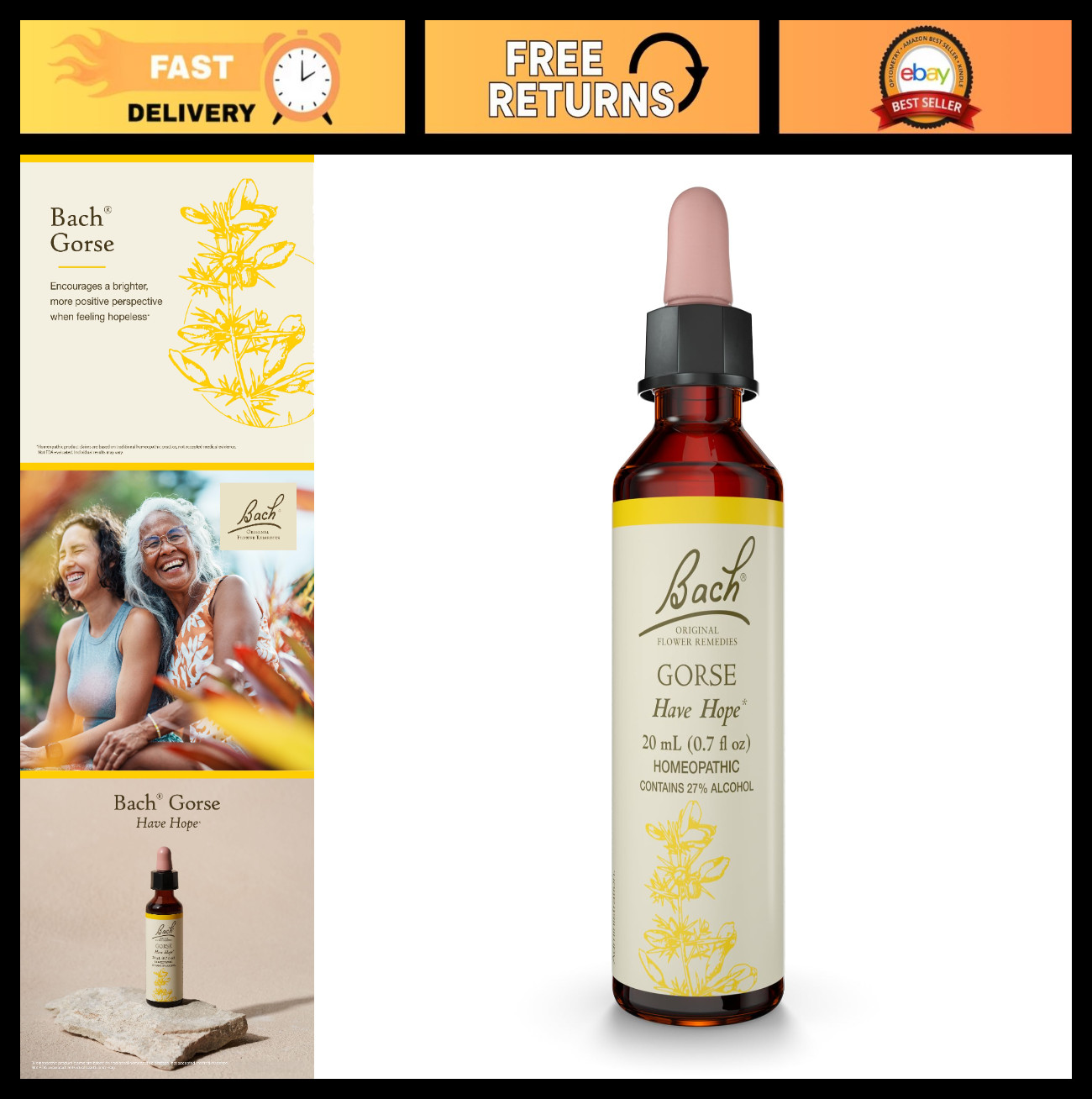 Natural Homeopathic Flower Essence – Gorse for Emotional Balance – Vegan, 20mL D