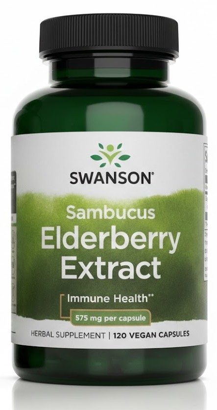 Sambucus Elderberry Extract 575 mg, 120 Vegan Capsules