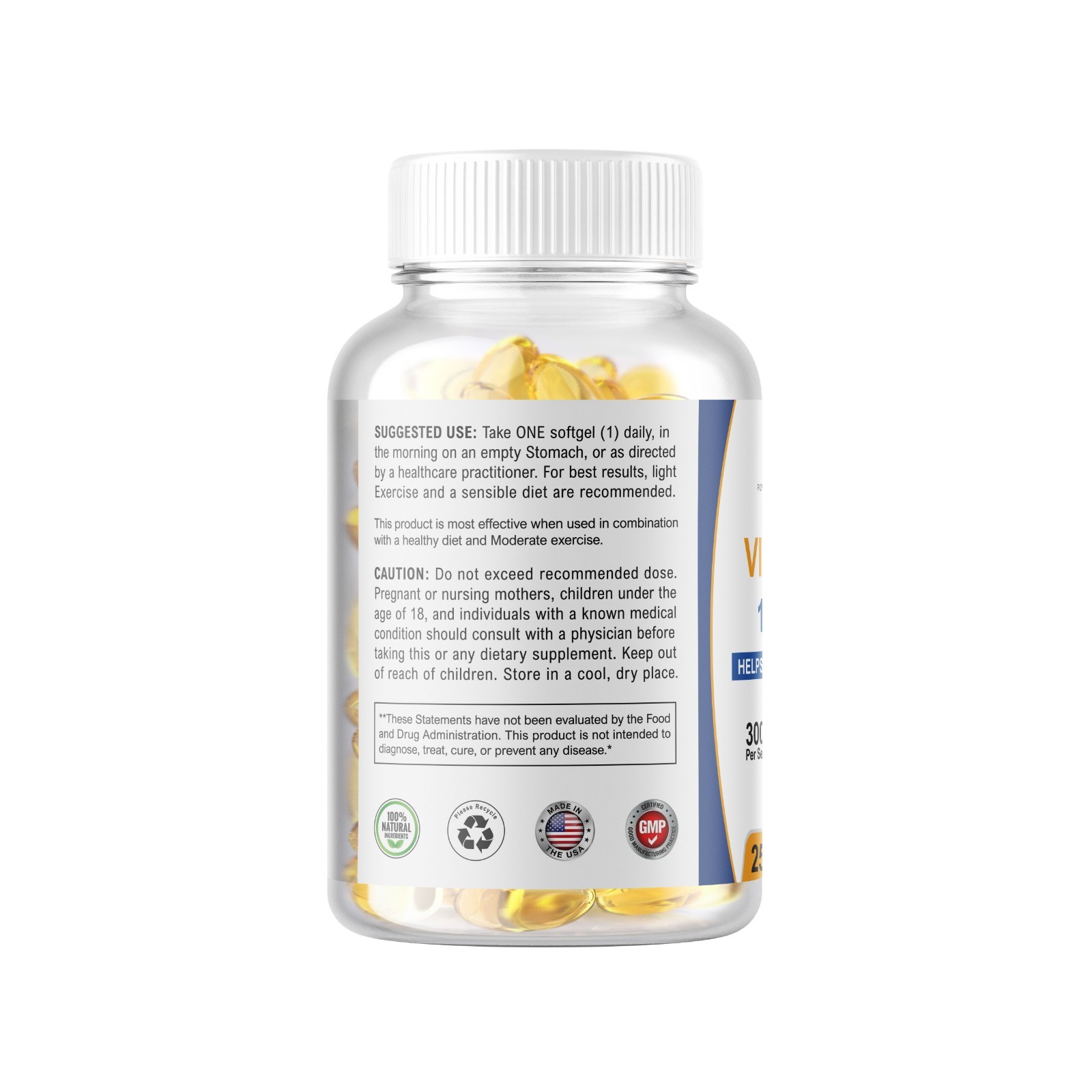 Vitamin A 10,000iu – 250 Softgels Gluten Free & Non-GMO USA MADE