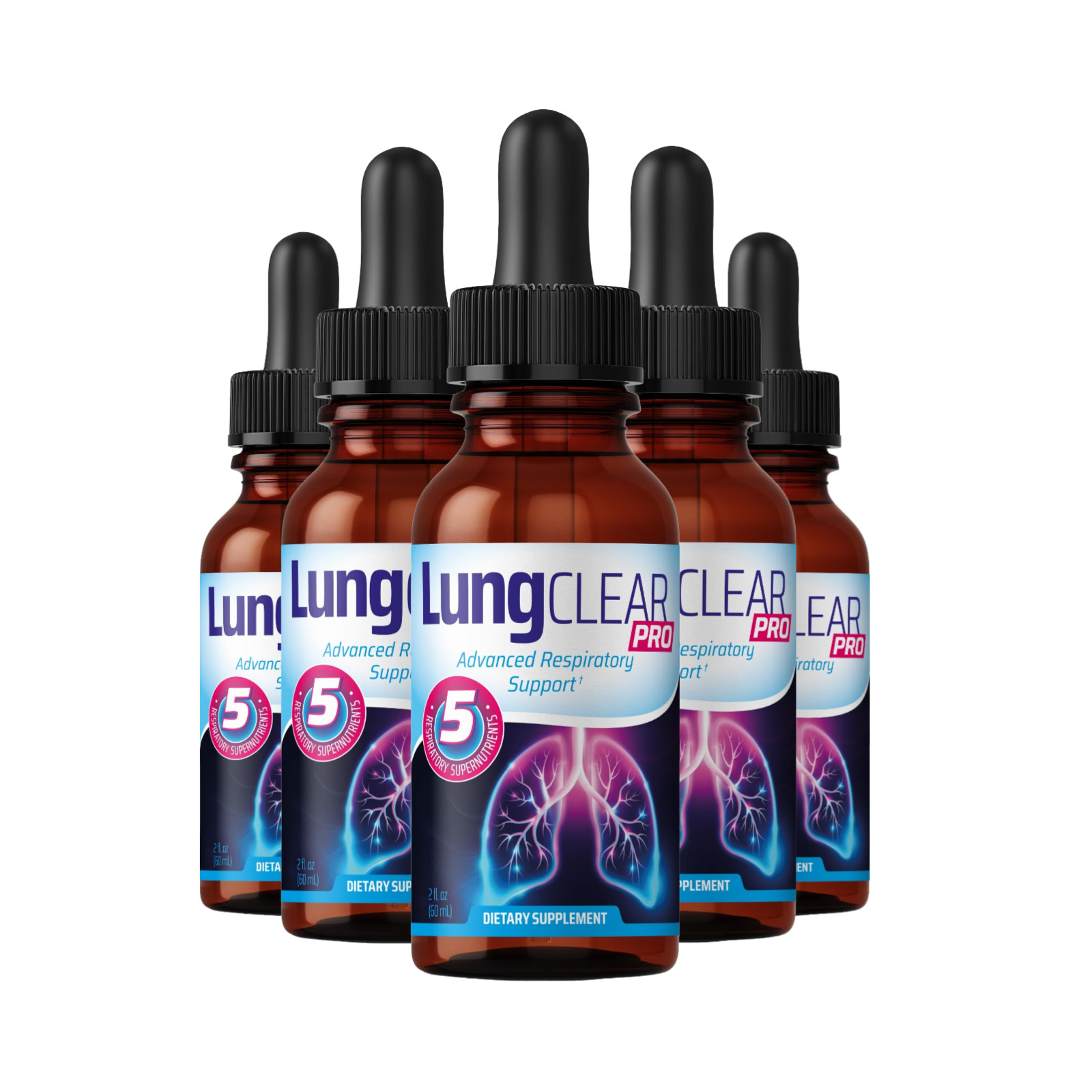 (5-Pack) Lung Clear Pro Drops – LungClear Healthy Lung Support Drops