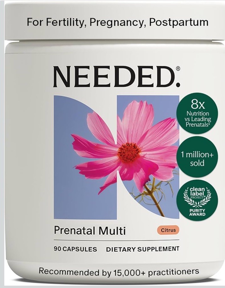 NEEDED. Prenatal Multi Citrus Vitamin 90 Capsules w/ Choline, Folate, D3