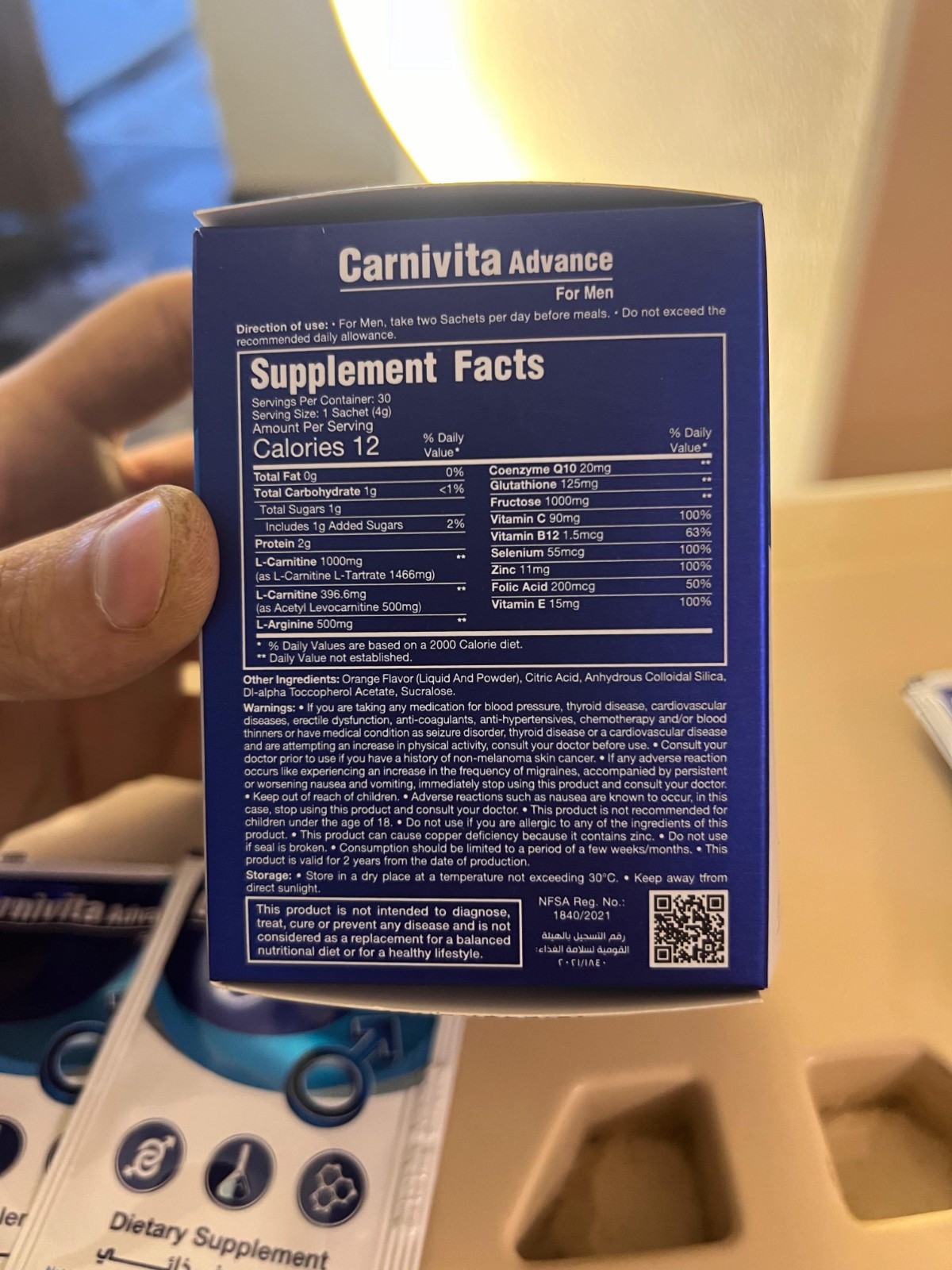 Carnivita Advance For Men – 2 Pac × 30 Individual Sachets – 4g Each – Sealed Box