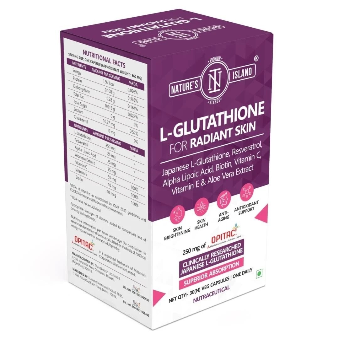 Nature’s Island Japanese Glutathione 500mg with Vitamin C (30 Veg Capsules) b300