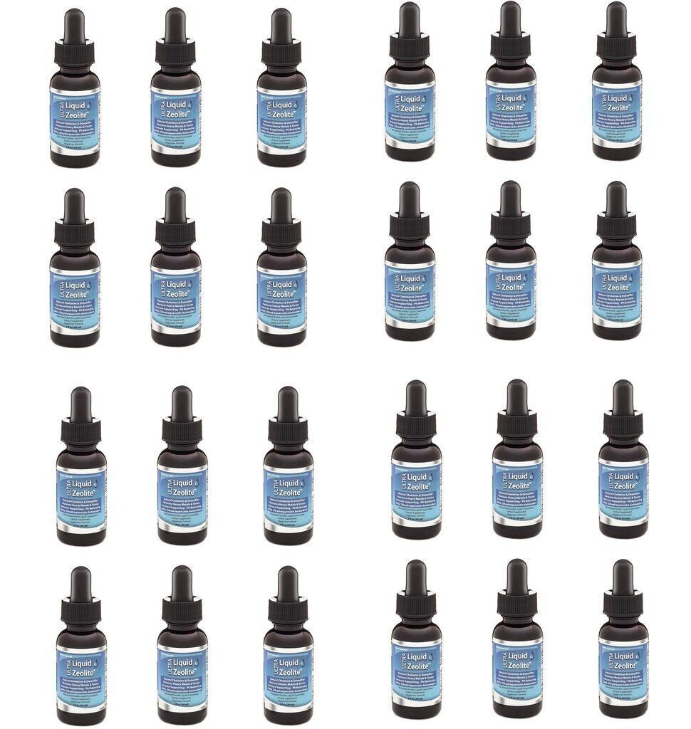 24 Liquid Zeolite Enhanced with DHQ 1 Oz Bottles full body detox Expires2027