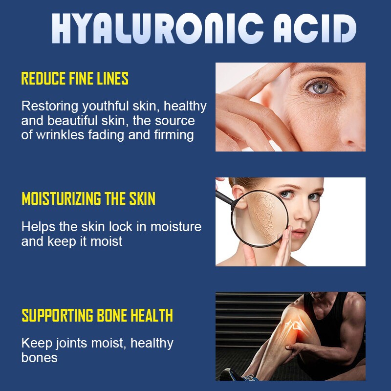 850mg Hyaluronic Acid 30 mg of Vitamin C For Joint and Skin Health 1/2/4Bottles