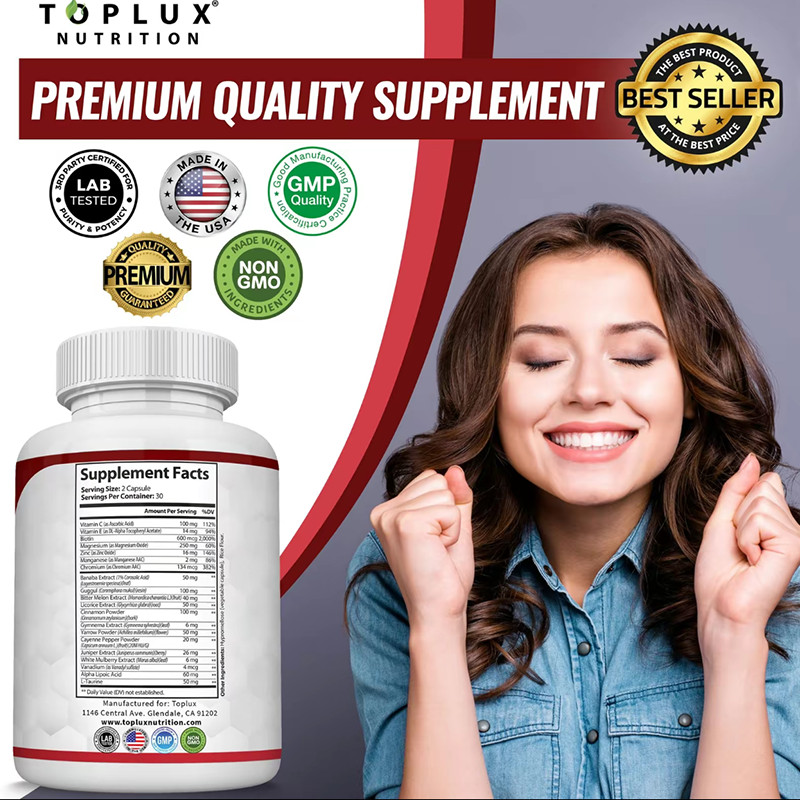 2PACK-BLOOD SUGAR BLEND SUPPORT Alpha Lipoic Acid & Cinnamon 20 Herbs Complex