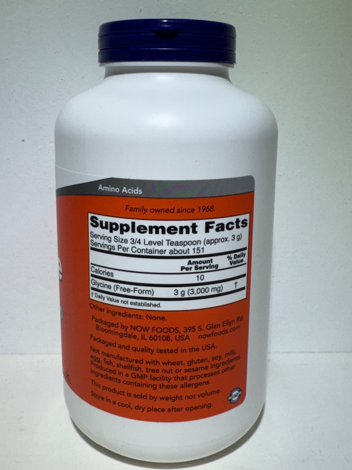 Now Foods Glycine Pure Powder 1 lb 454 g GMP Quality Assured, Vegan, Vegetarian