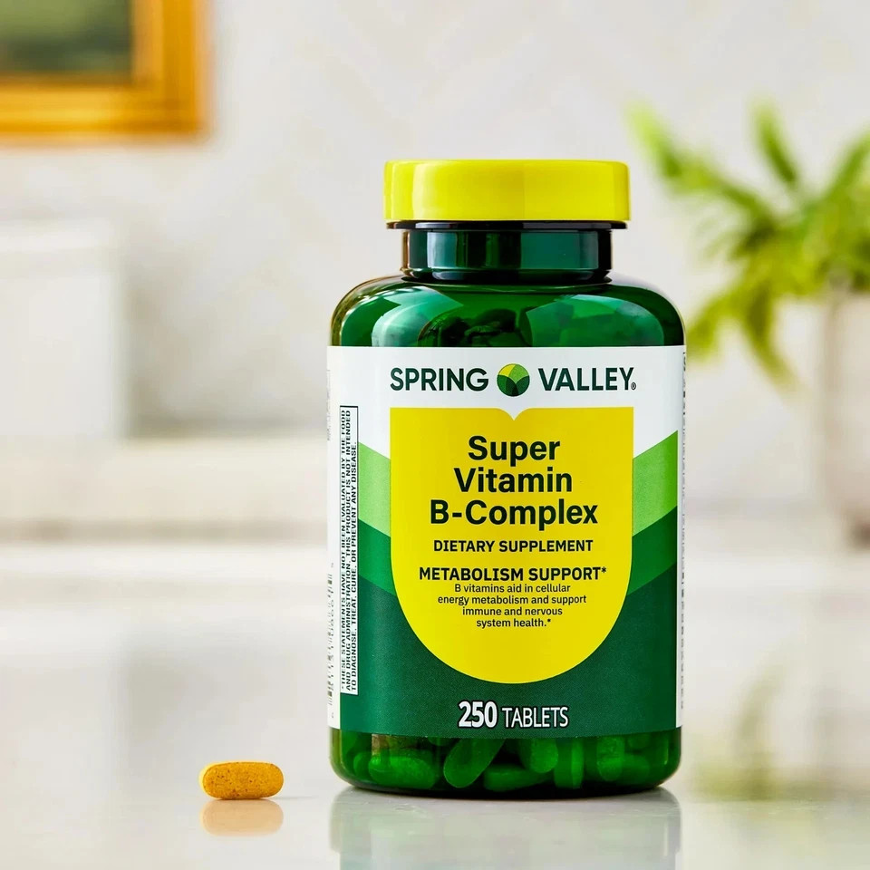 Spring Valley Super B-Complex 250 Tablets – Dietary Supplement, Free Shipping