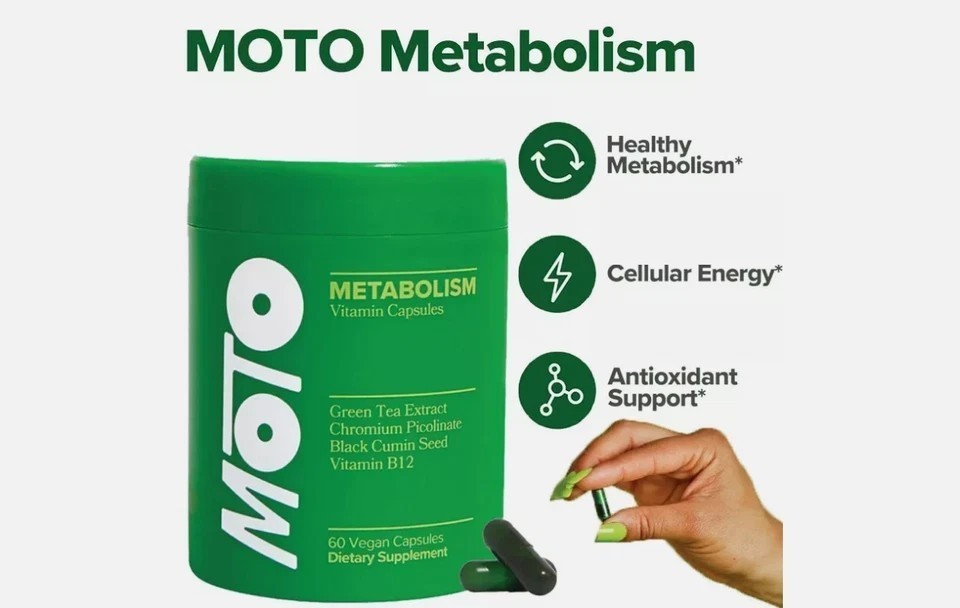 O Positiv Moto Women’s Metabolism Support Energy&Curb Craving Vegan 60 Cap NEW