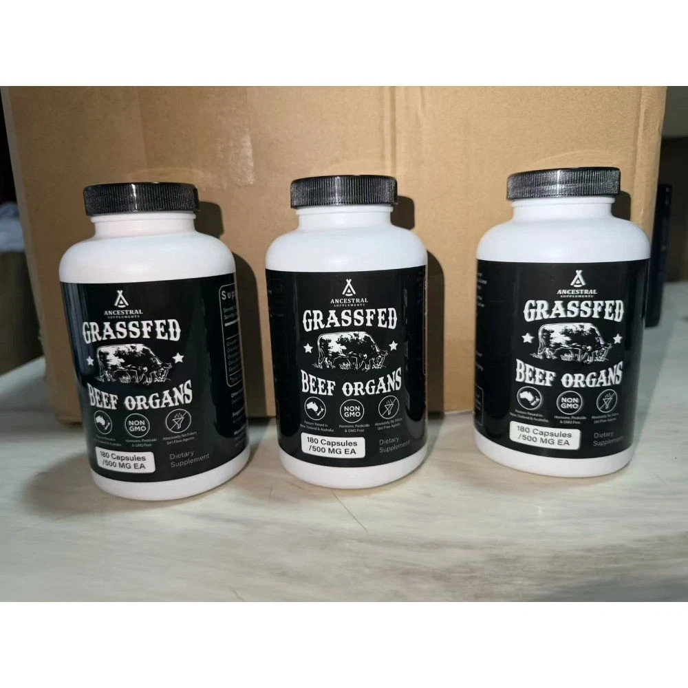 180 Capsules Ancestral Supplements Grass Fed Beef Organ Supplement-3 bottles