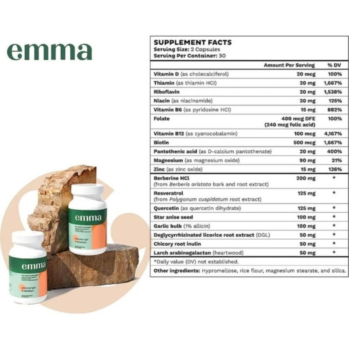 3PCS-NEW Emma Gut Health Supplement for Gas & Bloating Relief,Leaky Gut Repair