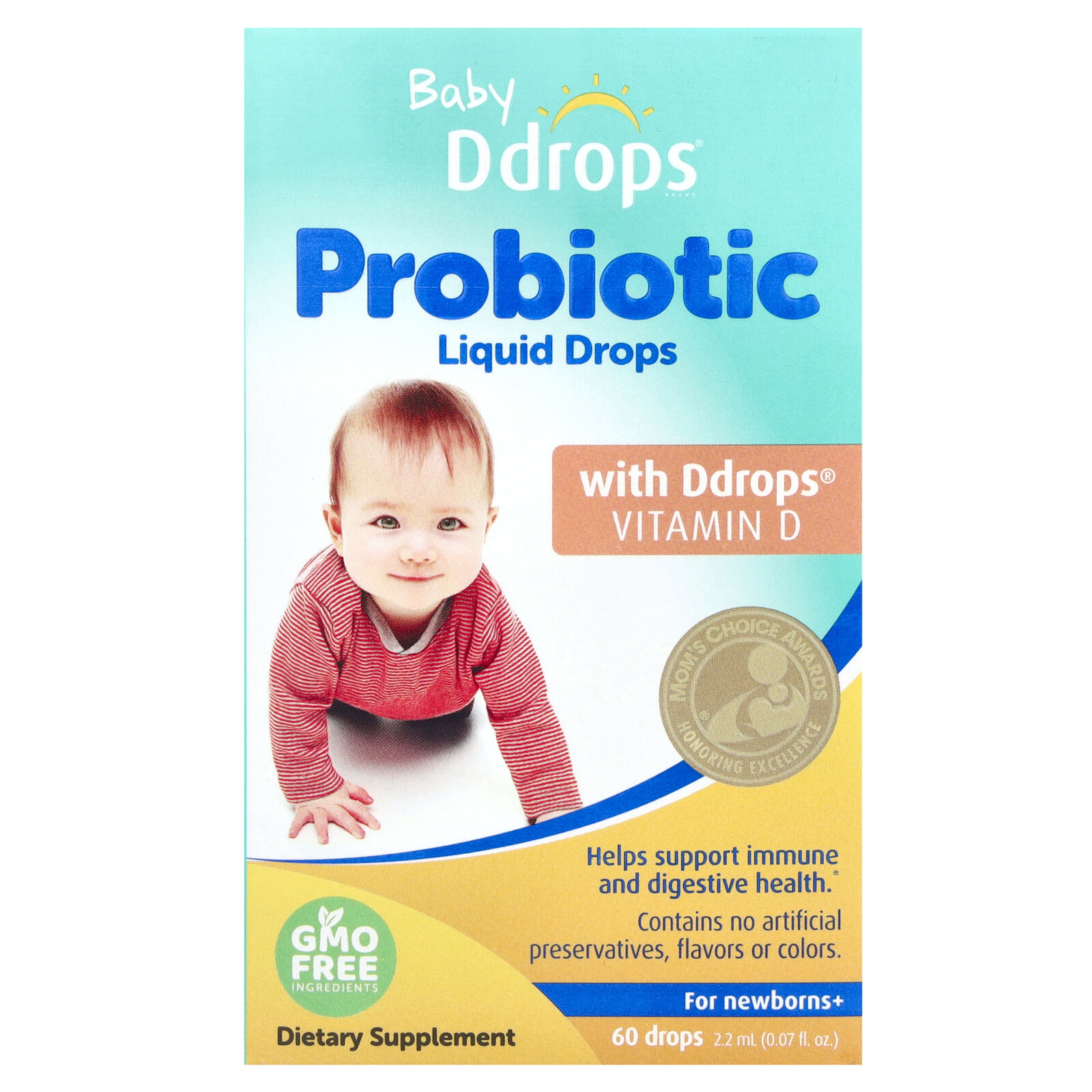 Baby, Probiotic Liquid Drops, For Newborns+, 60 Drops, 0.07 fl oz (2.2 ml)