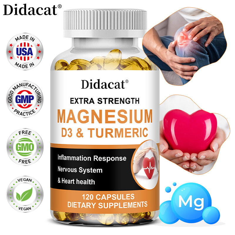 Magnesium Vitamin Turmeric Capsules Promote Natural Sleep Cardiovascular Health