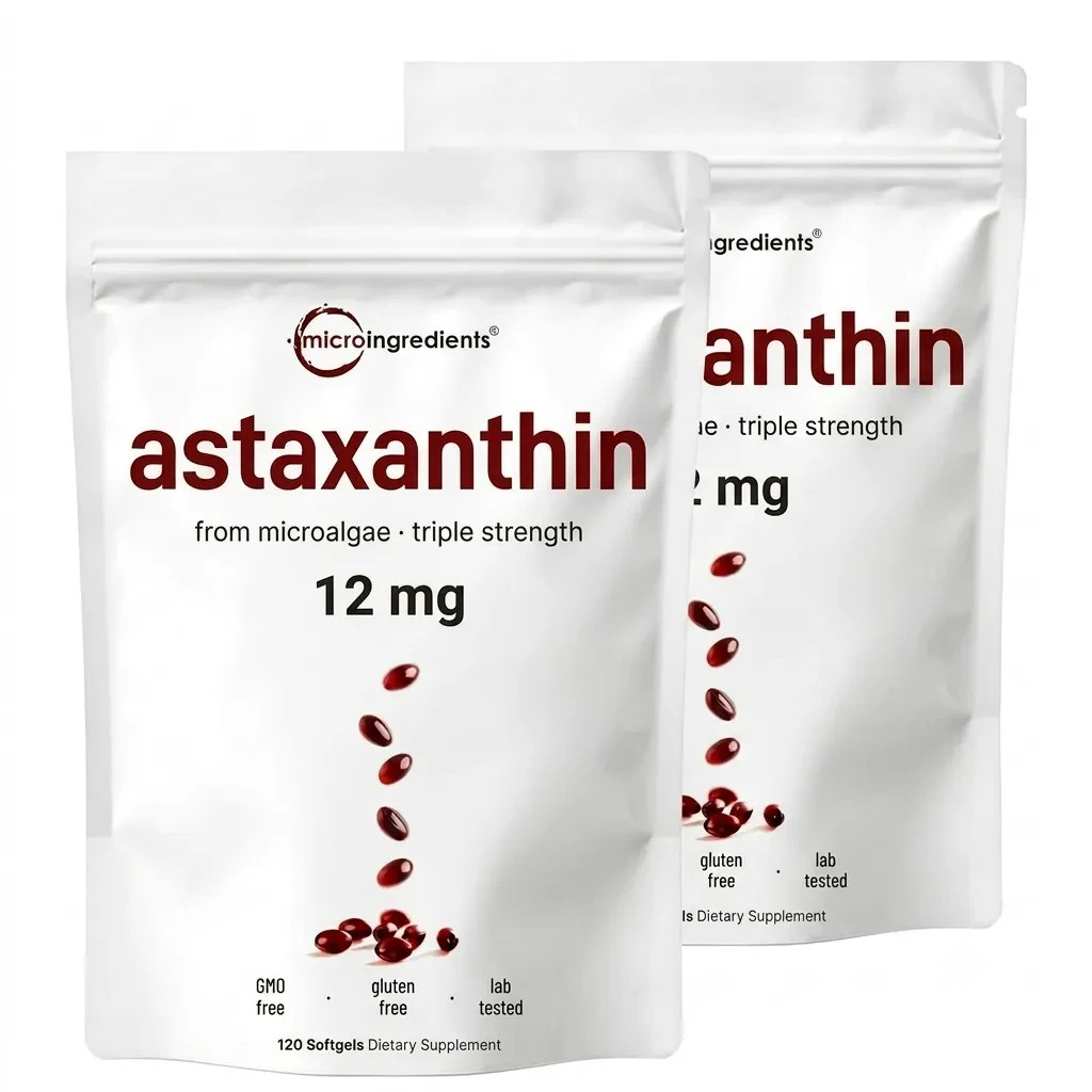 2 Pack Astaxanthin 12mg, 120 Softgels, 4 Month Supply NEW
