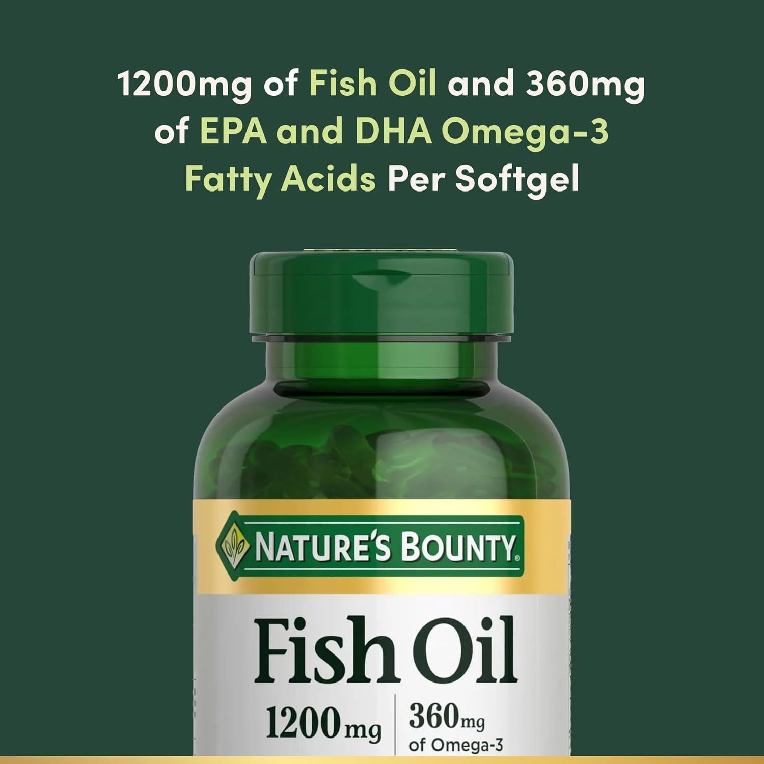 Nature’s Bounty Fish Oil Softgels – 200 Count