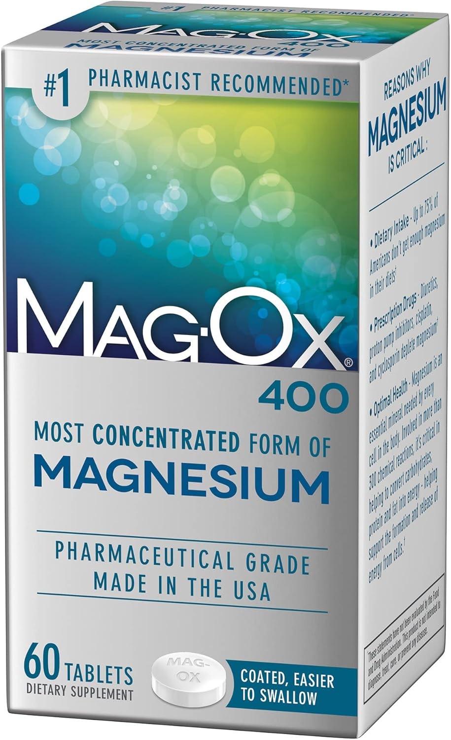 Mag-Ox 400 Magnesium Mineral Dietary Supplement Tablets, 483 mg Select Size