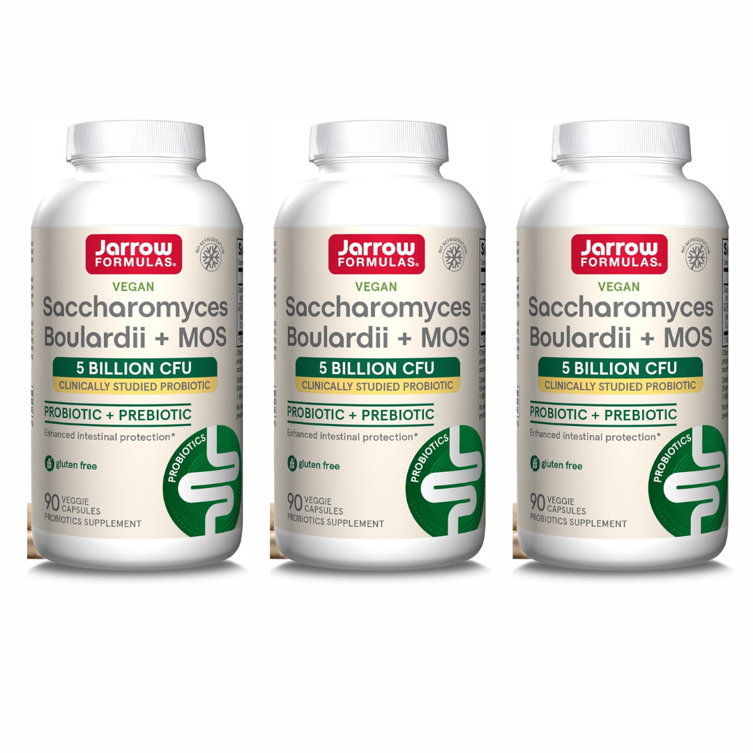 Jarrow Saccharomyces Boulardii + MOS 90 Vegan Caps 5 Billion CFU Probiotic