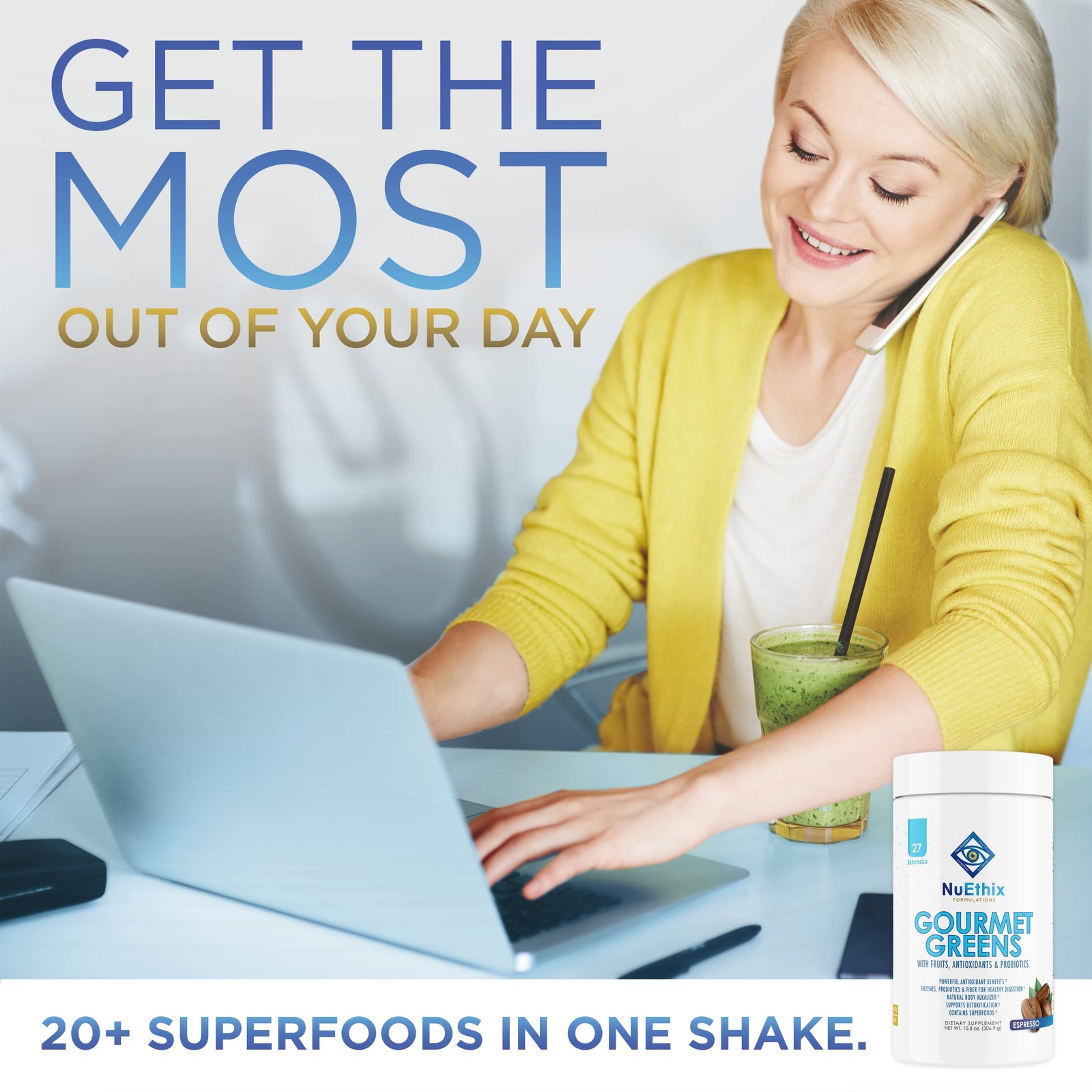 Nuethix Formulations Gourmet Greens Drink Powder Dietary Supplement Fruit And