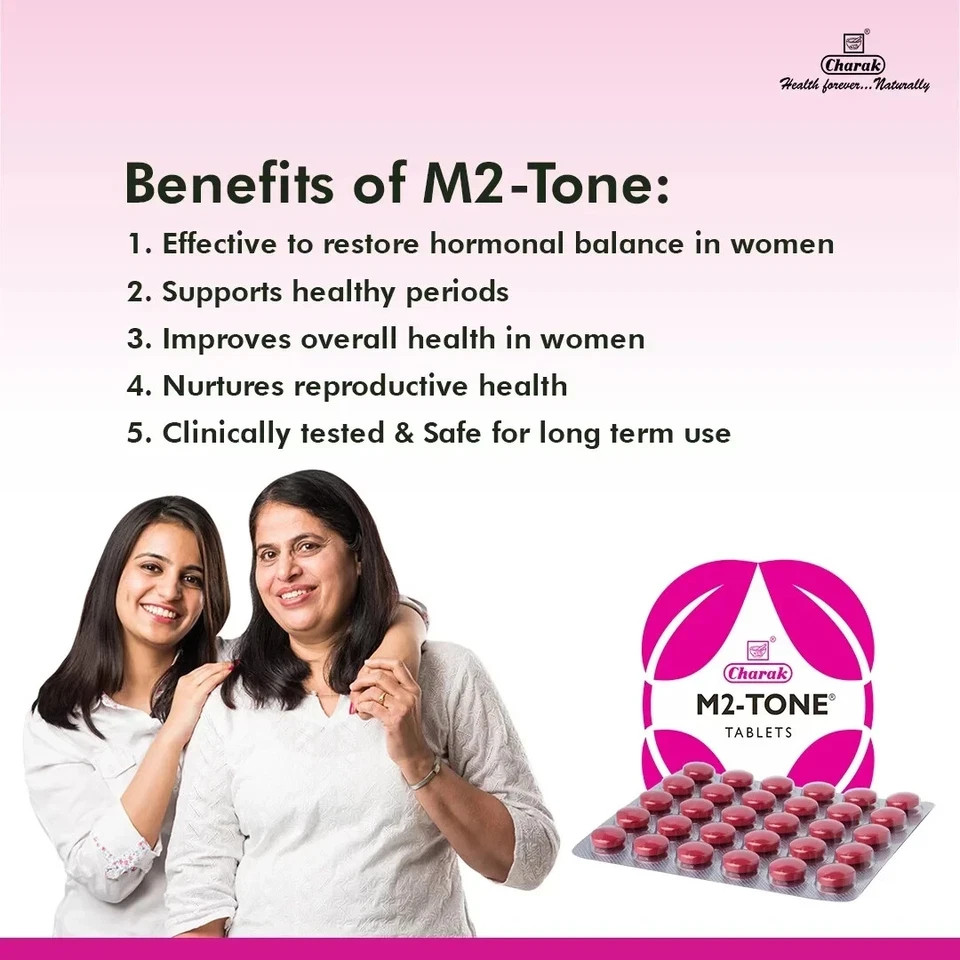 Charak M2 Tone Tablet Women’s Hormonal Balance & Reproductive Health 30 Tablets