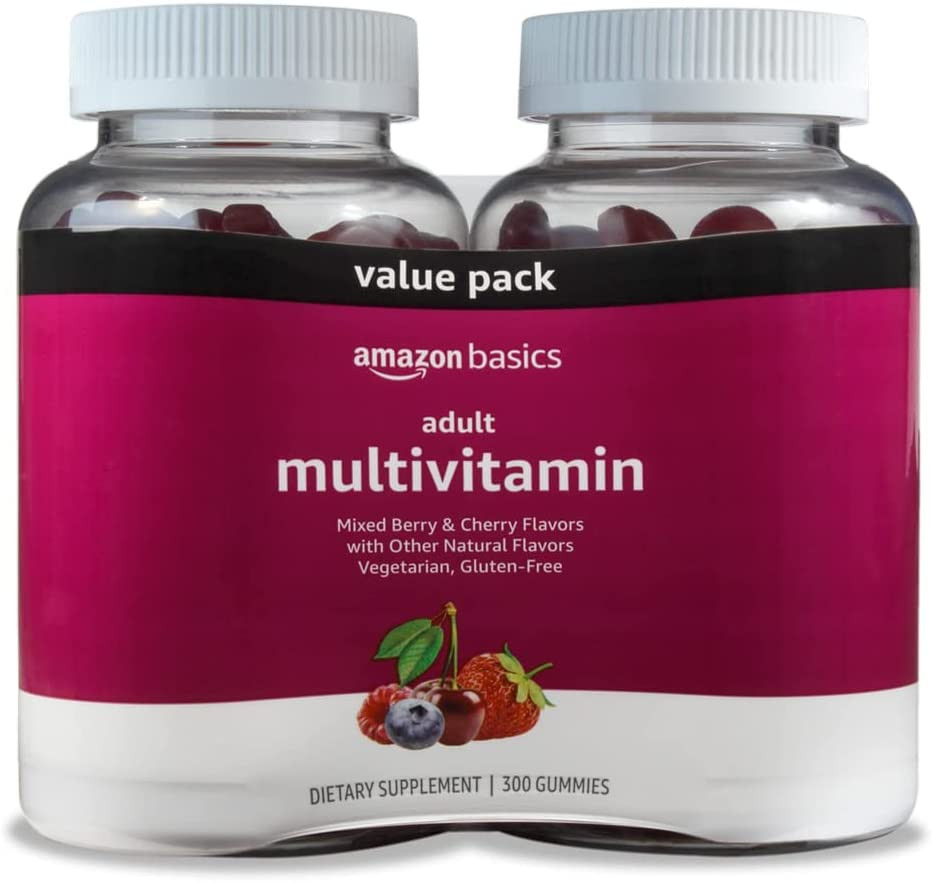 Amazon Basics Adult Multivitamin for Men & Women, 300 Gummies with Vitamins A, C