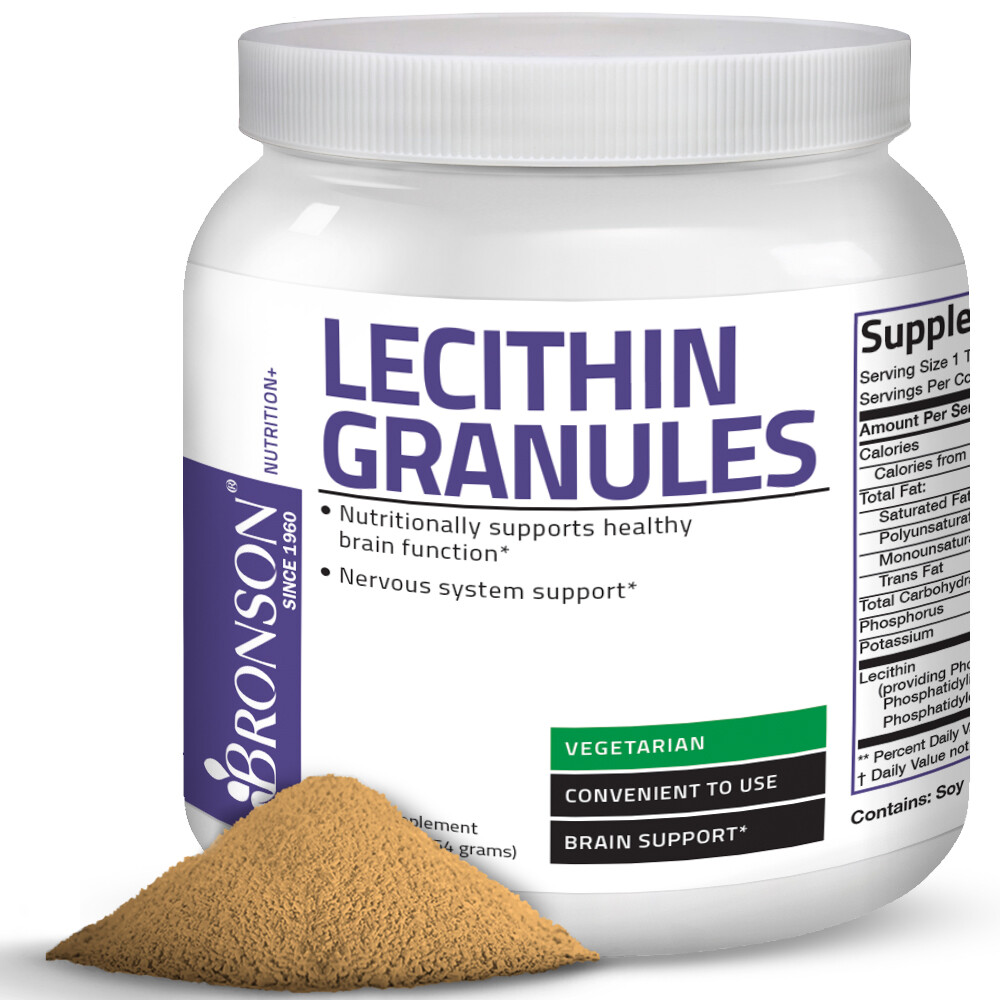 Bronson Lecithin Granules (Powder) 7500 MG, BRAIN SUPPORT 1 Lb
