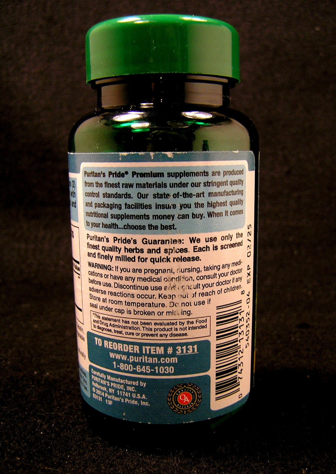 PURITAN’S PRIDE GREEN TEA EXTRACT 315MG – 100 CAPLETS, NEVER OPENED