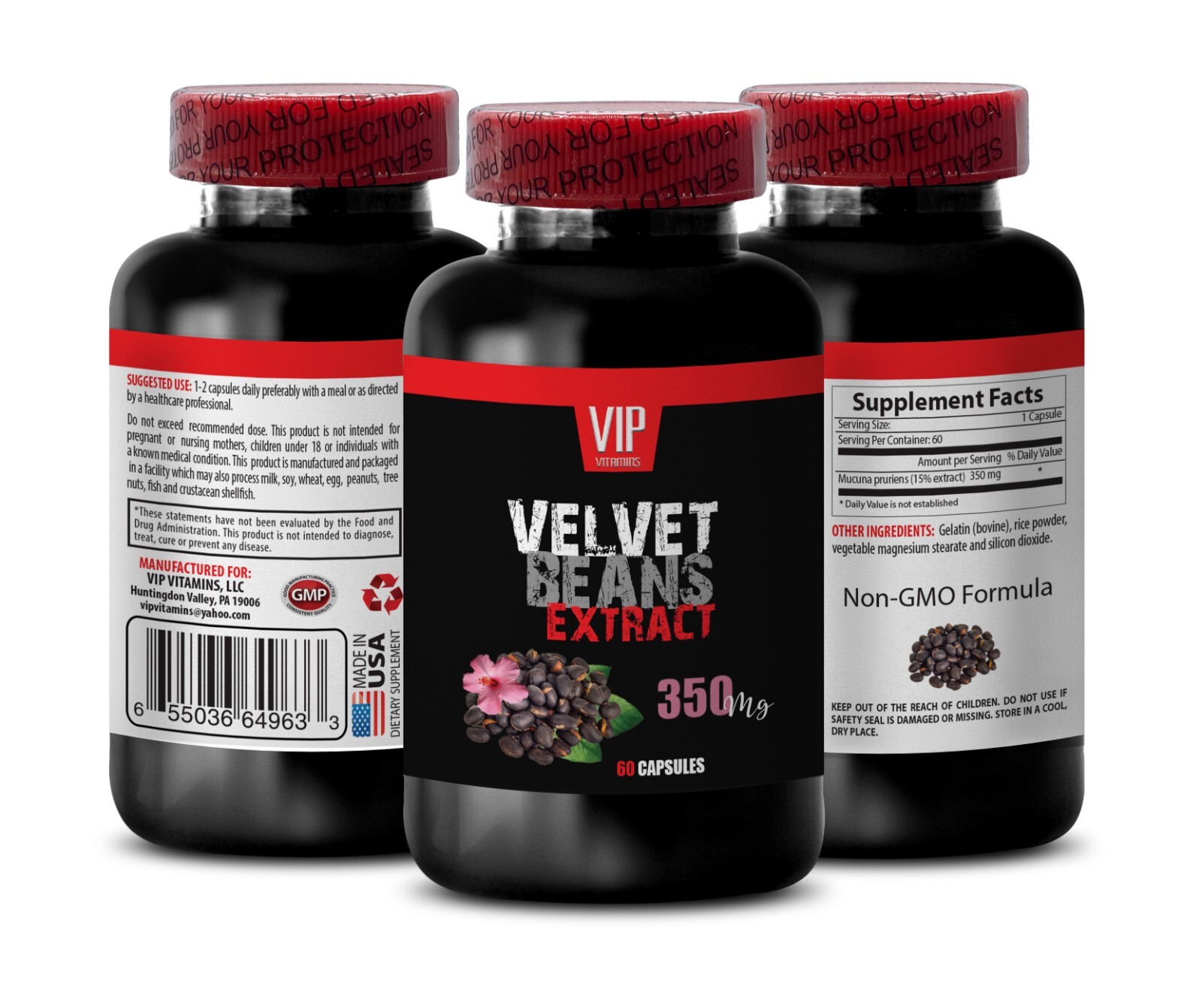 mucuna pruriens capsules – VELVET BEANS EXTRACT 350MG – antioxidants supplement