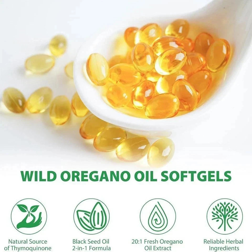 Oil of Oregano with Black Seed 6000mg – 300 Softgels – Immune & Digestive Suppor
