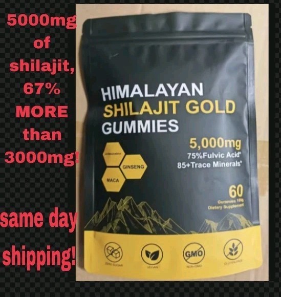 (1) Himalayan Gold Shilajit 5000mg Gummies 60 Pure SHILAJIT Maca Ginseng