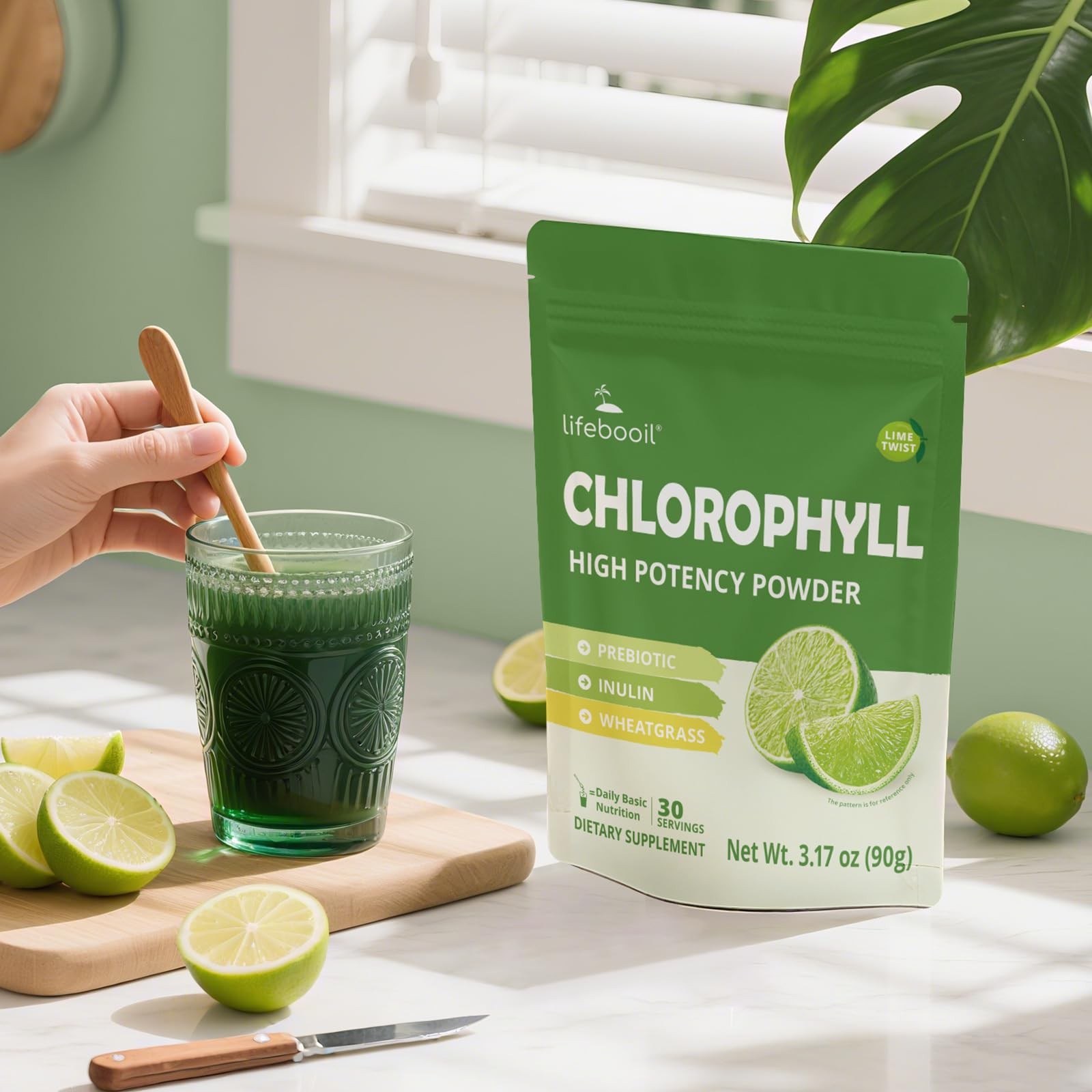 Lifebooil Chlorophyll Powder, 120mg Clorofila for Drinking – Supports Alkaliz…