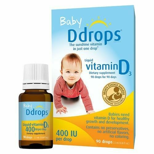 Baby Ddrops Liquid Organic Vitamin D3 Drops, 400 IU Per Drop,0.08 fl oz Ex:09/27