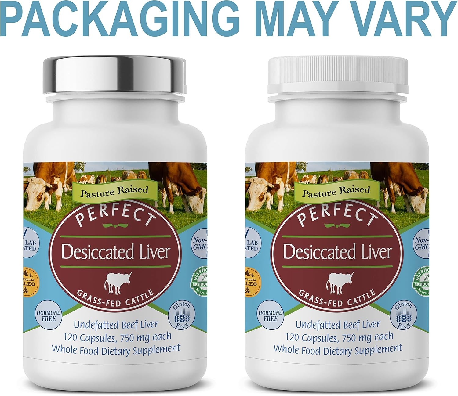 Perfect Supplements – Desiccated Beef Liver Capsules Grass Fed Pack of 1