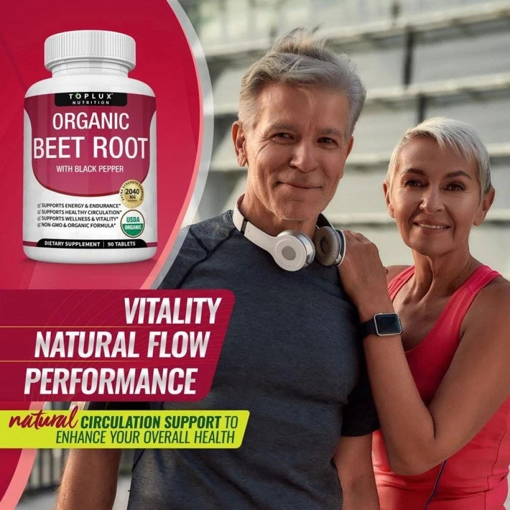 1 Sealed Organic Beet Root Energy + Antioxidant Supplement 90 Tabs NEW