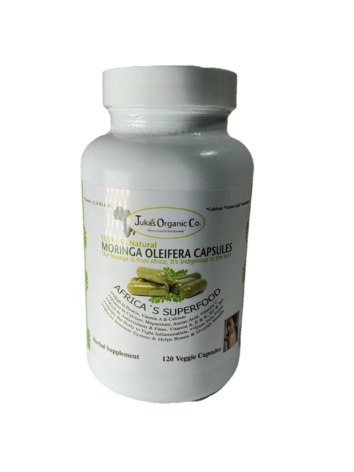 120 Capsules Moringa Oleifera Leaf Powder 1000mg – Organic Herbal Extract