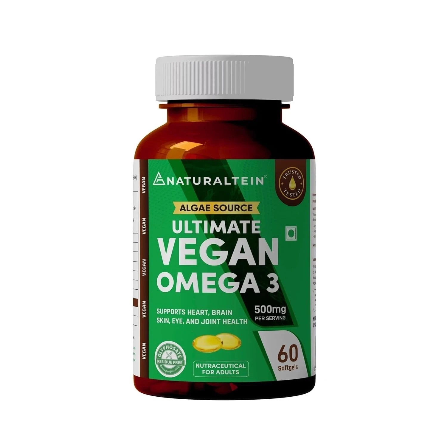 NATURALTEIN Vegan Omega 3 from Algae Oil – 60 Vegetarian Capsules W824