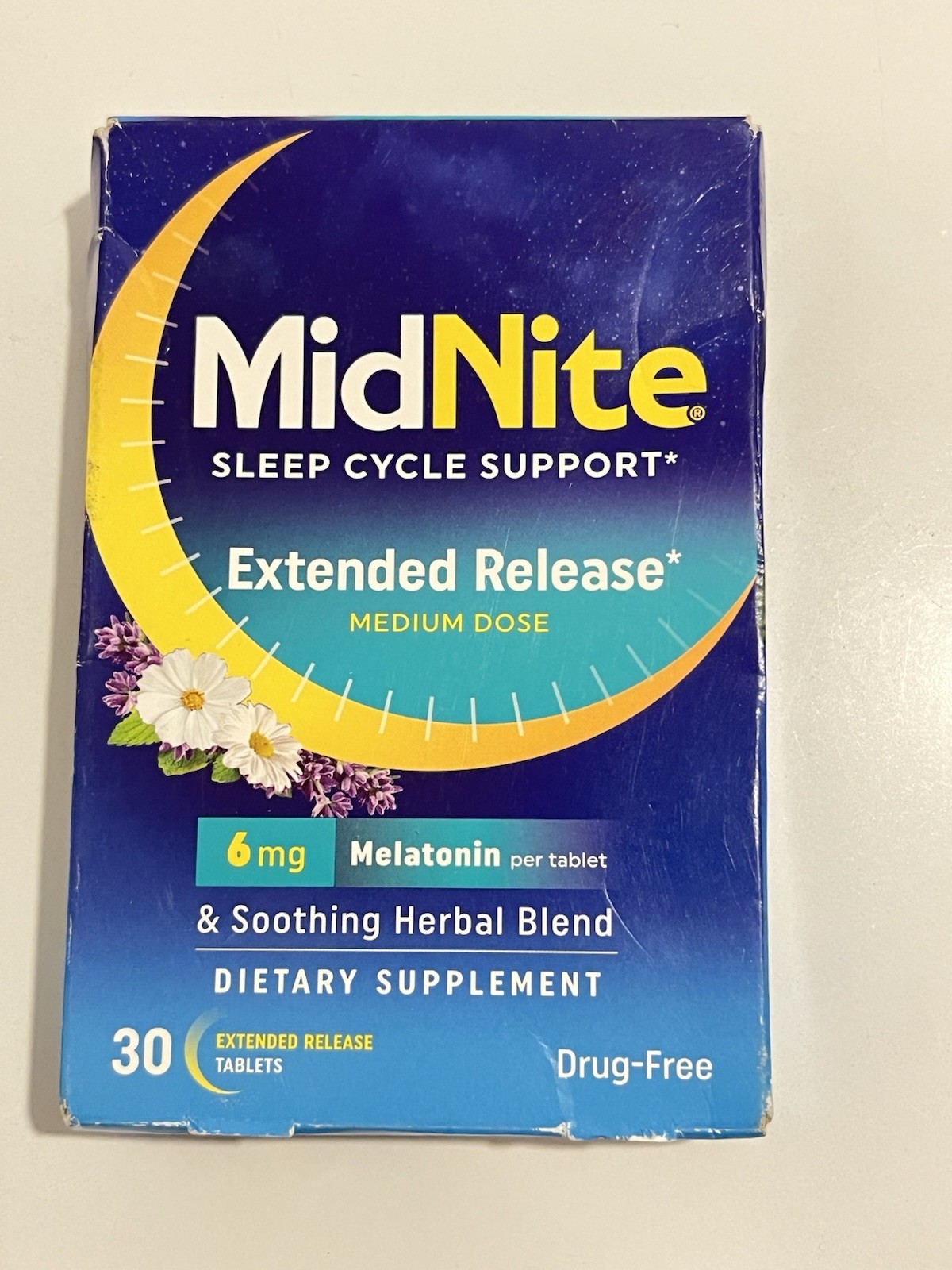 New Look MidNite Sleep Support low dose 6mg Melatonin + Herbs blend 30 caps