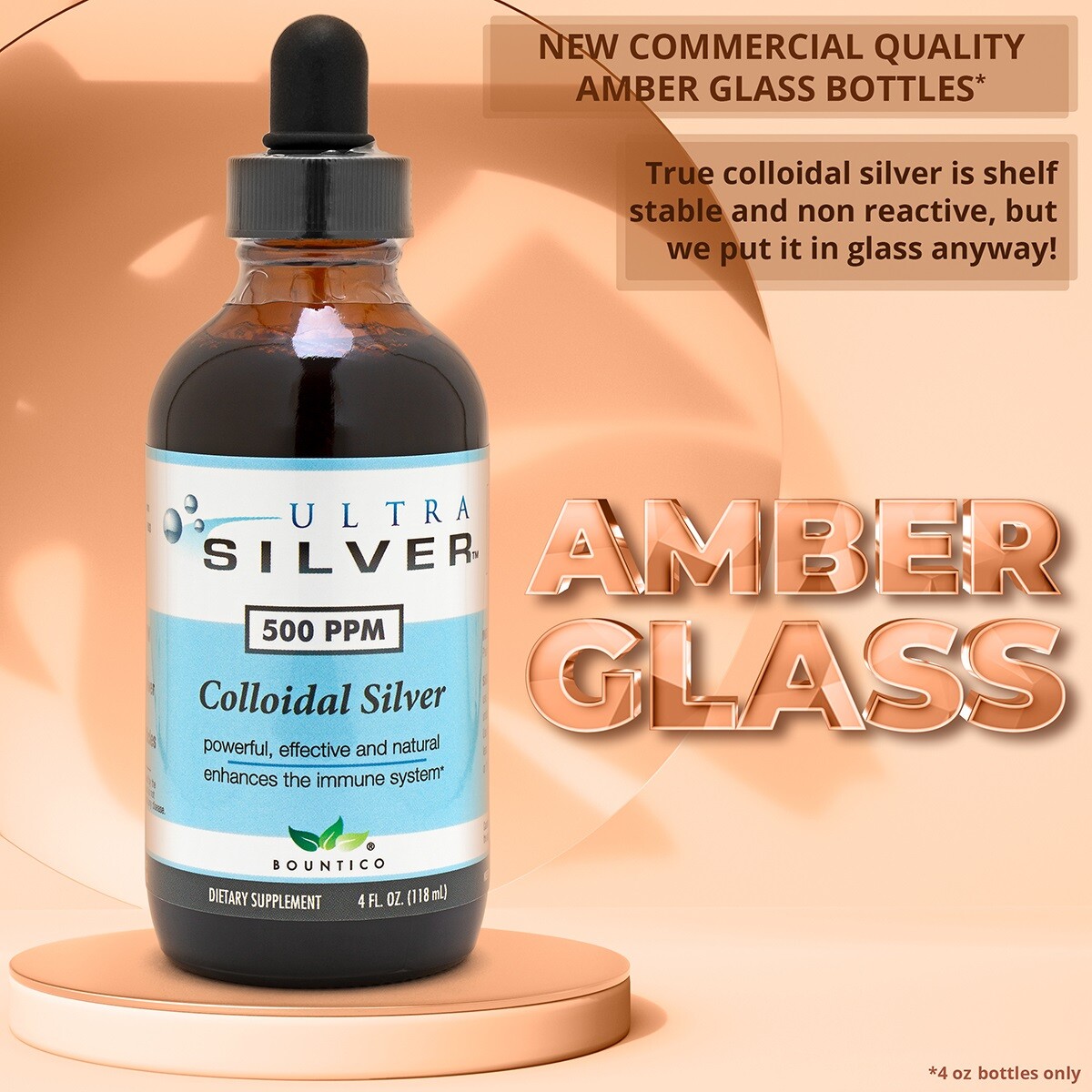 FREE SHIPPING!!! SILVER 10,000 PPM 4 OZ.- IMMUNE SUPPORT WITH DROPPER