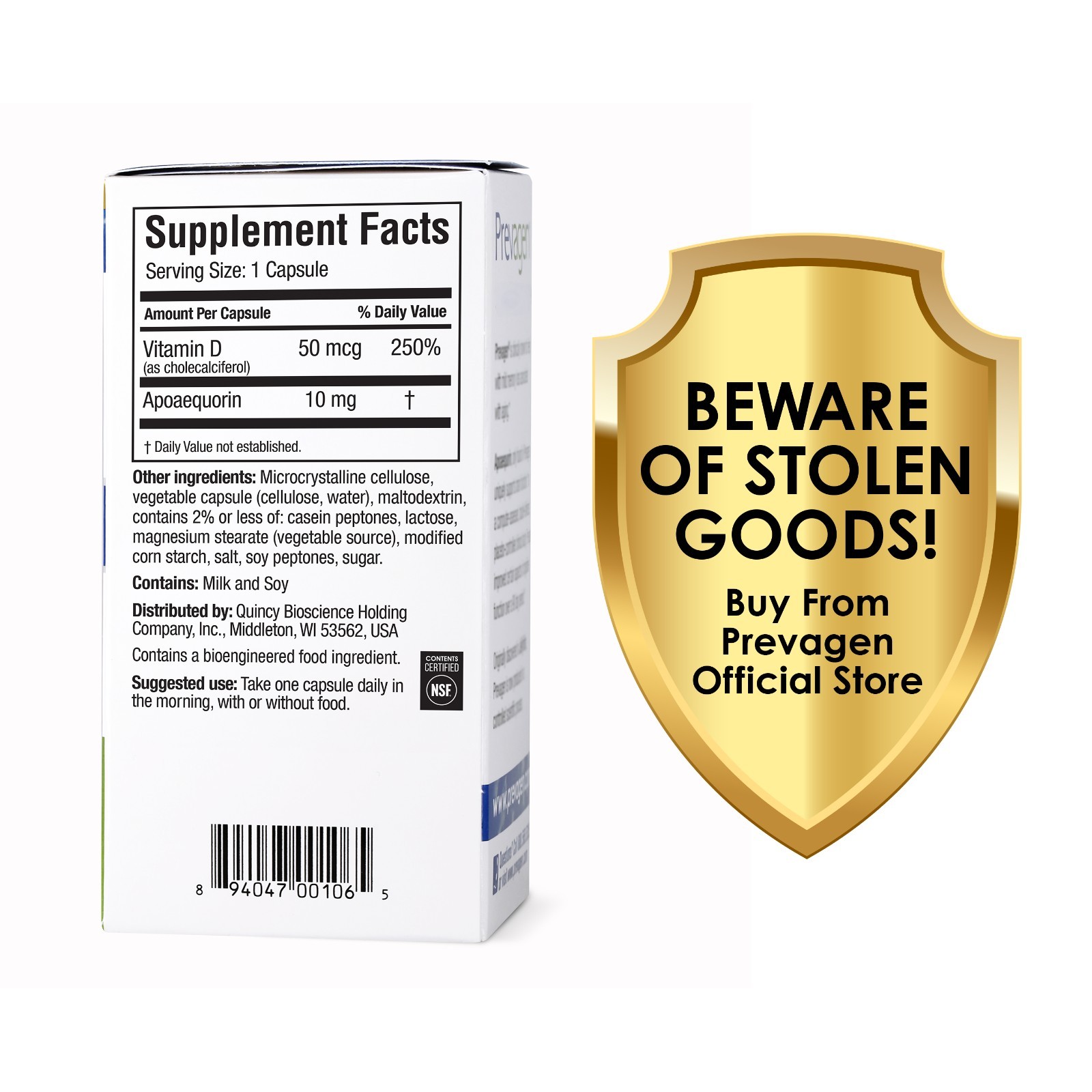 Prevagen Regular Strength 10mg Capsules – 60 Count – 3 Pack (180-Day Supply)
