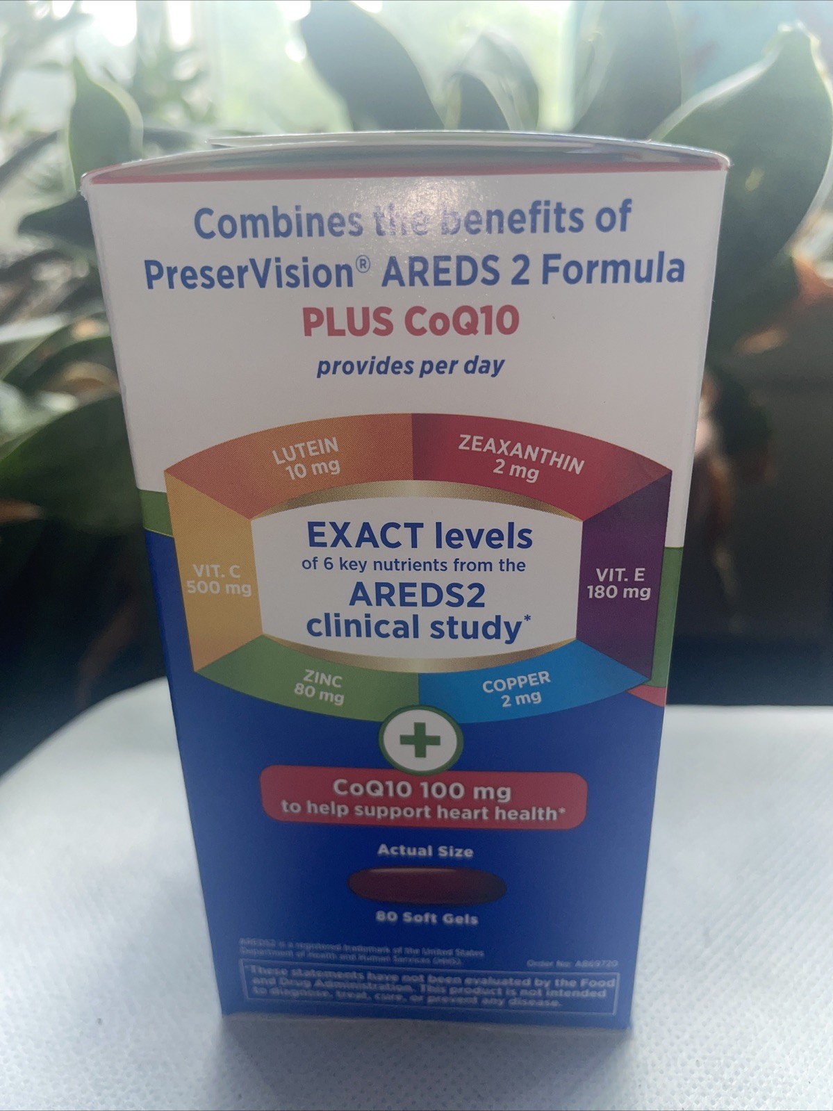 Bausch + Lomb PreserVision Areds 2 + CoQ10, 100mg – 80 Softgels Exp 12-2025